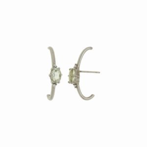 Brinco Ear Hook Ellipse – Prasiolita – Vertical