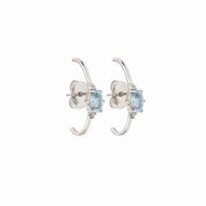 Brinco Ear Hook Ellipse – Top. Azul Sky – Vertical